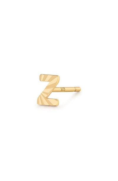Shop Made By Mary Initial Single Stud Earring In Gold - Z