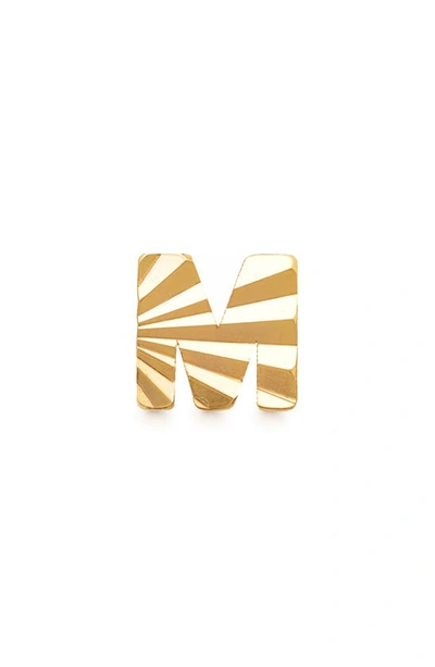 Shop Made By Mary Initial Single Stud Earring In Gold - M