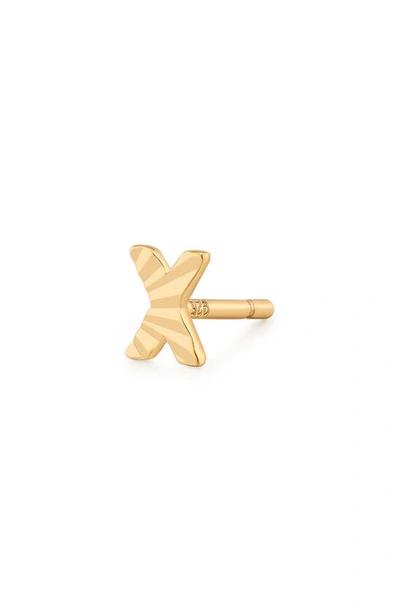 Shop Made By Mary Initial Single Stud Earring In Gold - X