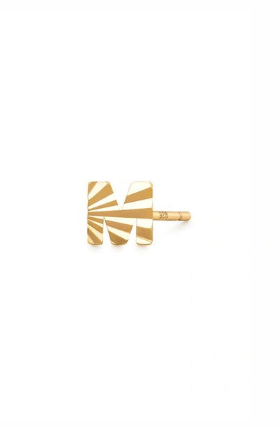 Shop Made By Mary Initial Single Stud Earring In Gold - M