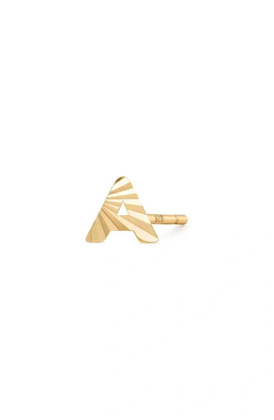 Shop Made By Mary Initial Single Stud Earring In Gold - A