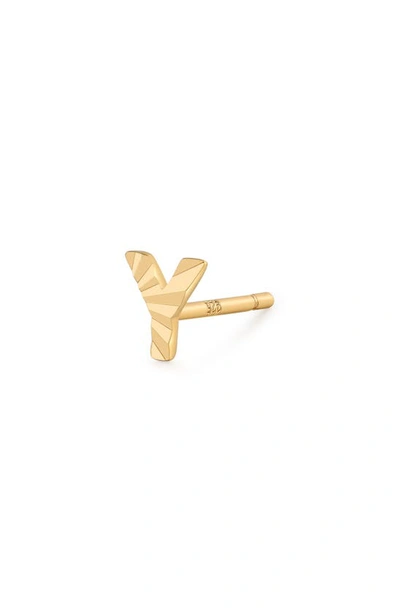 Shop Made By Mary Initial Single Stud Earring In Gold - Y