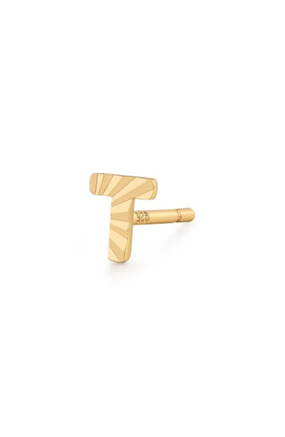 Shop Made By Mary Initial Single Stud Earring In Gold - T
