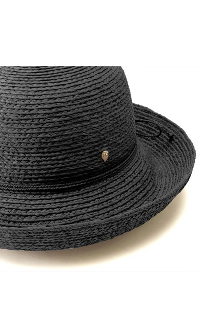 Shop Helen Kaminski Prima 10 Raffia Hat In Charcoal