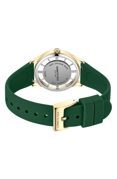Shop Kenneth Cole Transparency Bracelet & Leather Strap Watch, 42mm In Gold Green