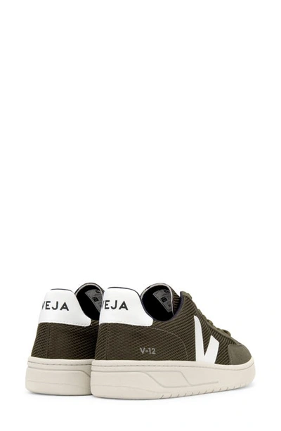 Veja V-12 B-mesh Water Repellent Low Top Sneaker In Olive White