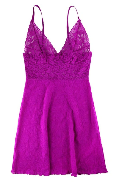 Shop Hanky Panky Signature Lace Retro Plunge Chemise In Countess Pink