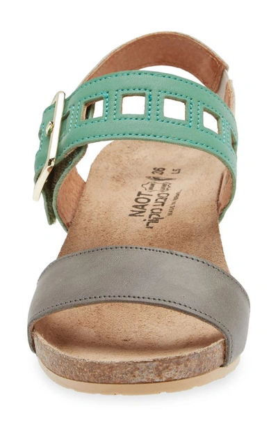 Shop Naot Dynasty Wedge Sandal In Grey/ Jade/ Ivory Leather