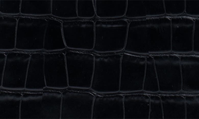 Alexis Bittar Croc Embossed Leather Top Handle Bag In Black Croco