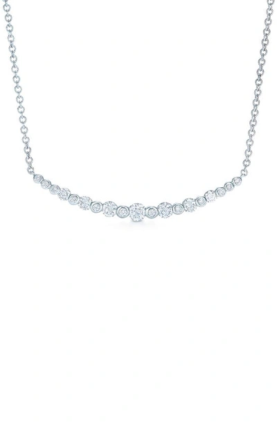 Shop Kwiat Starry Night Curved Bar Diamond Necklace In White Gold