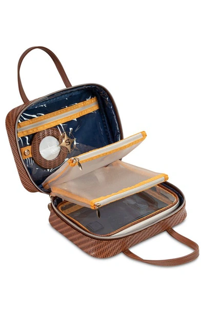 Stephanie Johnson Rosewood Cognac ml Traveler Cosmetics Case In Cognac