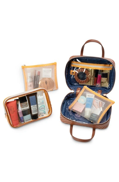 Stephanie Johnson Rosewood Cognac ml Traveler Cosmetics Case In Cognac