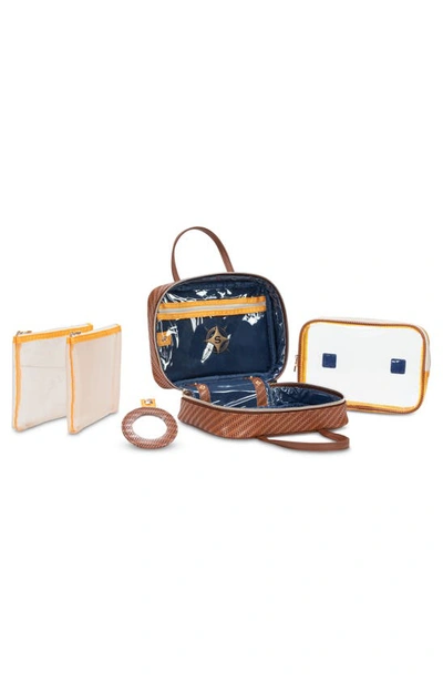 Stephanie Johnson Rosewood Cognac ml Traveler Cosmetics Case In Cognac