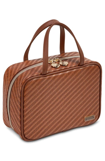 Stephanie Johnson Rosewood Cognac ml Traveler Cosmetics Case In Cognac
