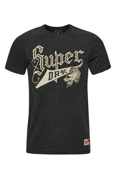Superdry Vintage Script Style Collegiate T-shirt In Charcoal Marl | ModeSens