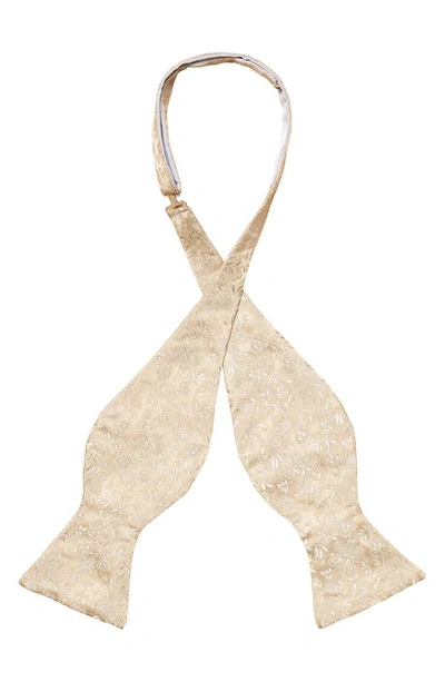 Shop Eton Floral Jacquard Silk Bow Tie In Light Beige