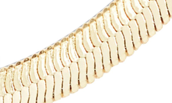 14K Gold Plated Herringbone Choker Necklace - 14.5" Snake Chain With 2" Extender, Minimalist Layered Jewelry Gift 3 thumbnail image