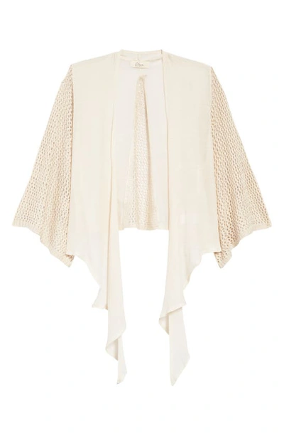 Elan Crochet Tie Front Cover-up Top In Natural