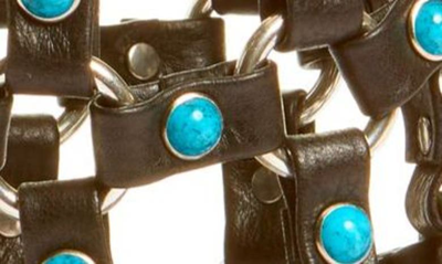 Vidakush Hydration Hero Leather Crossbody Bag In Turquoise