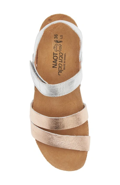 Shop Naot 'kayla' Sandal In Silver/ Rose Gold Leather
