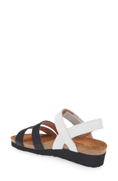 Shop Naot 'kayla' Sandal In White/ Black Leather