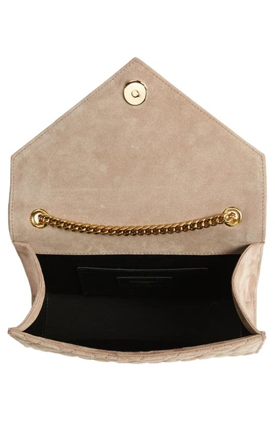 Shop Saint Laurent Medium Cassandra Calfskin Shoulder Bag In Rosy Sand