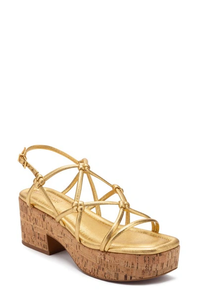 Shop Mercedes Castillo Camille Strappy Platform Sandal In Gold