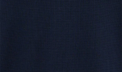 Shop Hugo Boss Long Sleeve Waffle Knit Cotton Blend T-shirt In Dark Blue