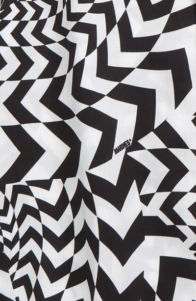 Boardies Kids' Hypnotic Print Button-up Shirt In Black White