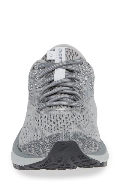 Shop Brooks Ghost 11 Running Shoe In Grey/ Silver/ White