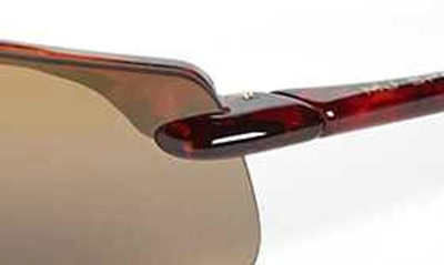 Maui Jim Black Coral 65mm Polarized Oversize Rectangular Sunglasses In Tortoise