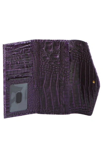 Shop Brahmin Veronica Melbourne Croc Embossed Leather Envelope Wallet In Ultraviolet
