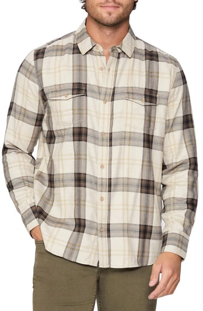 Shop Paige Everett Plaid Flannel Button-up Shirt In Winter Smoke