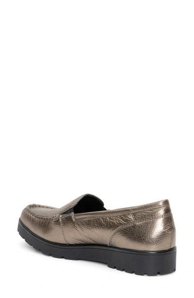 Ara Dewitt Platform Loafer In Taiga Metallic