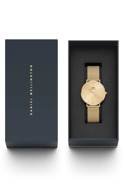 Shop Daniel Wellington Petite Evergold Mesh Strap Watch, 36mm In Gold