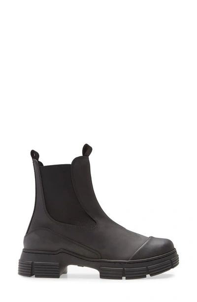 Shop Ganni Recycled Rubber Chelsea Rain Boot In Black