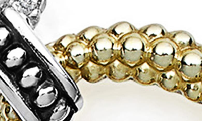 Shop Lagos Caviar Lux Pavé Diamond Link Bracelet In Silver