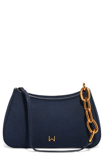 Shop House Of Want Newbie Vegan Leather Shoulder Bag In Midnight Blue