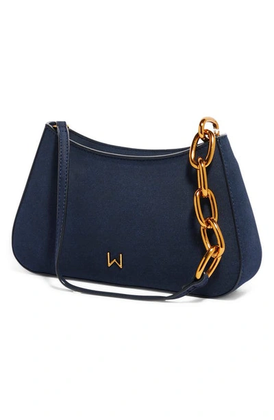 Shop House Of Want Newbie Vegan Leather Shoulder Bag In Midnight Blue