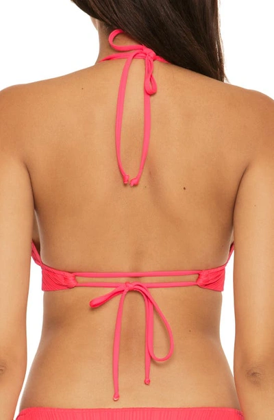 Shop Becca Moon Ridge Halter Bikini Top In Grapefruit