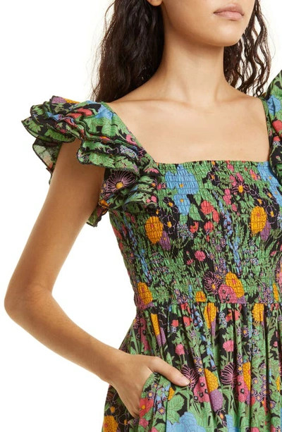 Shop Mille Olympia Smocked Midi Dress In Botanica