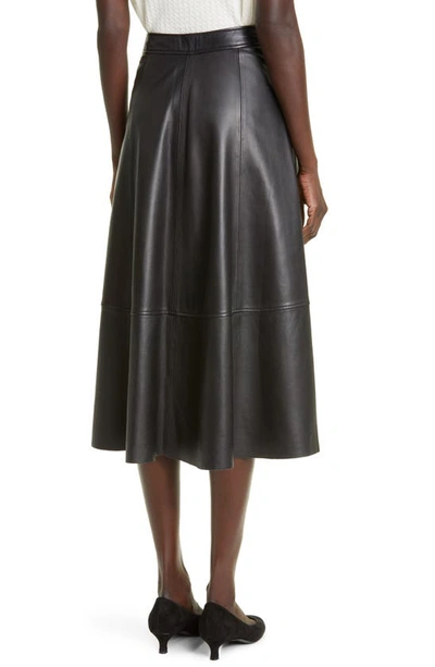 Shop Co Leather A-line Skirt In 001 Black