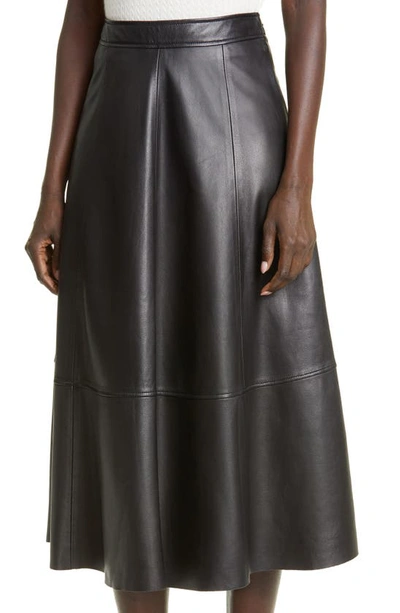 Shop Co Leather A-line Skirt In 001 Black