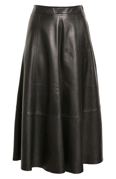 Shop Co Leather A-line Skirt In 001 Black