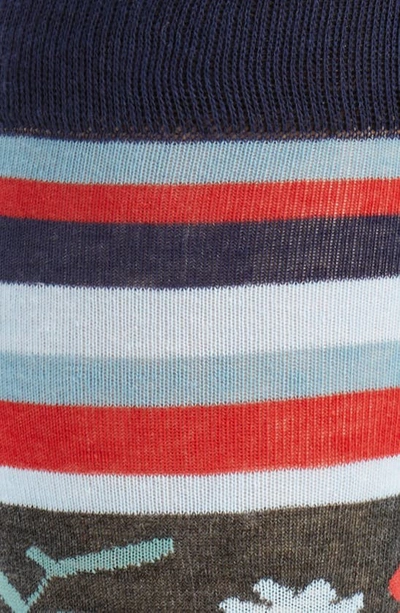 Shop Nordstrom Coolmax® Pattern Dress Socks In Grey Heather Floral Stripe