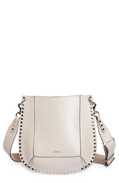 Shop Isabel Marant Oskan Leather Shoulder Bag In Pearl Rose
