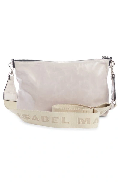 Shop Isabel Marant Nessah Wardy Leather Crossbody Bag In Pearl Rose