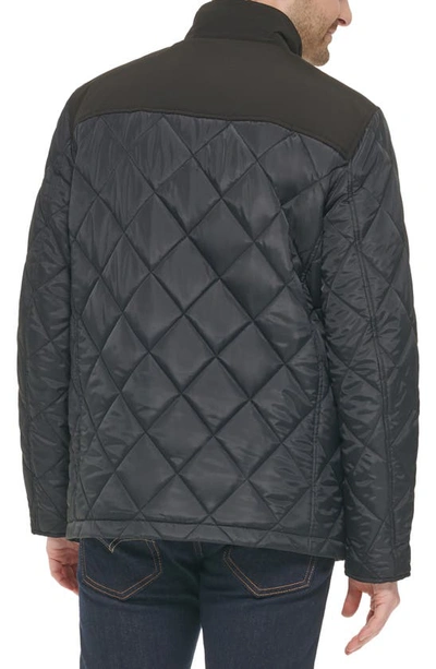 Shop Cole Haan Quilted Barn Jacket In Black