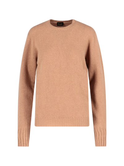Shop Drumohr Basic Crew-neck Sweater In Beige