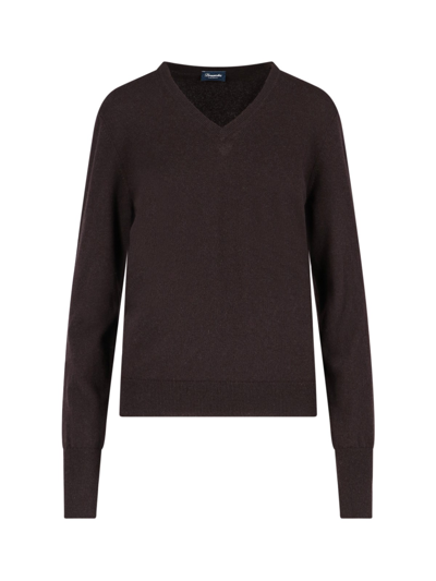 Shop Drumohr V-neck Sweater In Marrone